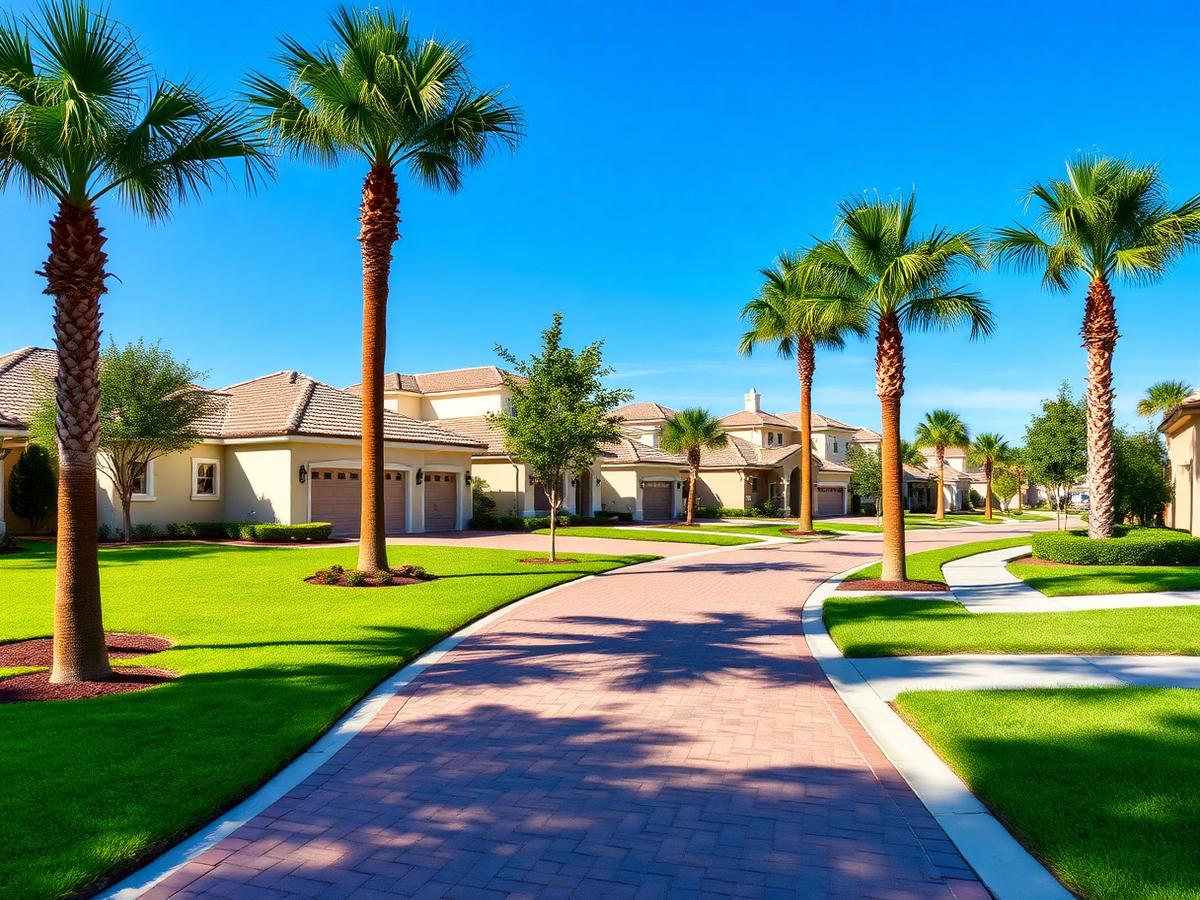 Homes and streetscape in Apopka, Florida